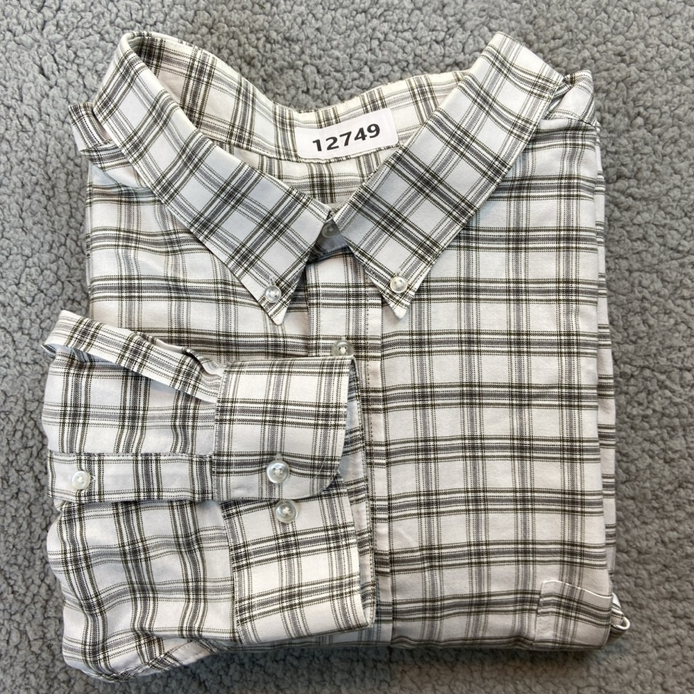 KINGS COURT Mens Button Up Dress Shirt Size 22 39/0 Tall Long Sleeve Checked